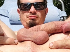 Naughty outdoor fun in the sun with a young guy