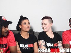 Talia and ReeZe take on two BBCs in a wild Latina orgy