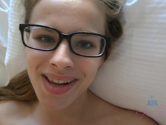 Amateur, Blowjob, Brunette, Glasses, Pussy, Sleeping, Teen, Vibrator