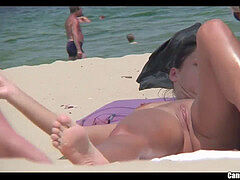 Beach, Big clit, Milf, Naked, Spy, Voyeur