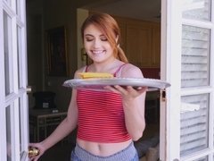 Redhead cutie shares boyfriend's cock with her stepmom