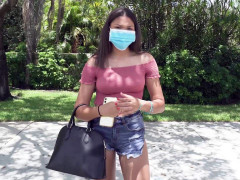 Asian, Brunette, Mask, Milf, Mom, Outdoor, Softcore