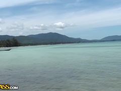 Strand, Braunhaarige, Öffentlich