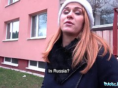 Russian redhead takes cash for sex