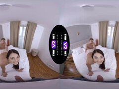 Katy Rose gets her feet wet in a virtual reality orgy