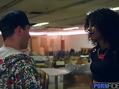 Misty Stone's tight ebony pussy pleases the camera in HD