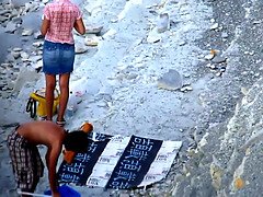 Plage, Sucer une bite, Compilation, Nue  à poil, Nue, Nudiste, Public, Voyeur