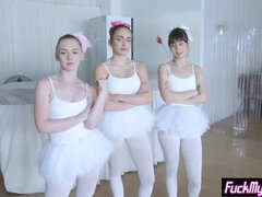 Flexible ballerina teens smashed by a new perv instructor