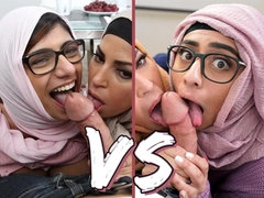 BANGBROS - Mia Khalifa VS Violet Myers: Unbelievable Showdown (Who was nicer? You determine!)