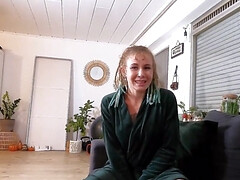 Skinny German woman Julia Juice seduces for POV screwing