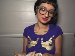 Short-haired bitch with glasses gets pounded in POV