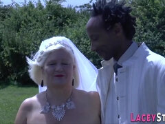 Granny takes big black cock - old and young interracial hardcore