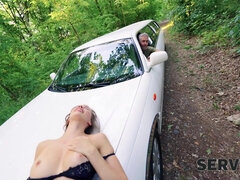 Blonde, Busty, Car, Hardcore, Lingerie, Outdoor, Pov, Reality