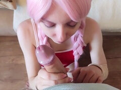 Pov blowjob, pink hair, fucking lina