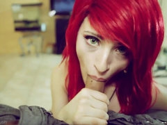 Redhead amateur Emo sucks cock and fucks