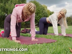 Amy Douxxx & Barbie Brill: Hardcore Yoga and Strapon Fun!