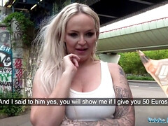 Louise Lee, busty British MILF, fucks in public with her big tits out!