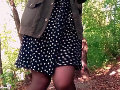 Sexy teenager deepthroat and dogging cock bf in the woods