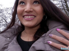 Sucer une bite, Brunette brune, Hd, Interracial, De plein air, Pov, Public, Criant