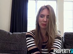 Busty blonde real estate agent with amazing big tits craves honest review of her property