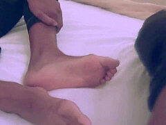 ebony makes a lovely footjob