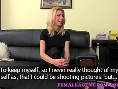 Femaleagent. ravishing blonda can't get enough of huge titted agents pussy