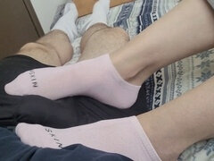 Cumshot, Footjob, Socks, Teen