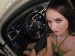 Hazel Moore gives head and gets fucked in the garage