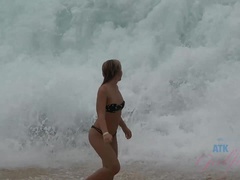 Amateur, Cul, Plage, Bikini, Branlette thaïlandaise, Petite femme, Pov, Nénés