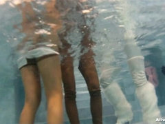 Pool, Satin, Stockings, Underwater, Wet