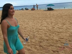 Ass, Beach, Brunette, Dress, Girlfriend, Pov, Shaved, Tits