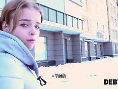 Calibri Angel takes on debt by sucking and fucking like a pro in this homemade Russian debt bondage video