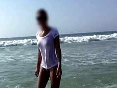 Leie, Strand, Grosser schwanz, Blondine, Blasen, Handjob, Hd, Im freien