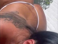 KM In The Sun - Tanned Big ass brunette mom fucked outdoors in POV homemade video