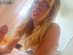 Step-Sister Millie Gives Brother a Explicit Check-Up ~ Nerdy Teen Blowjob & Cream Pie