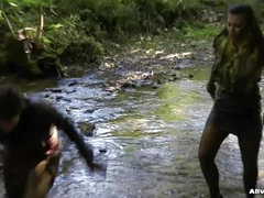 Pelea de gatas, Guantes, Al aire libre, Satén, Mojado