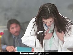 Jenna Reid gets her tight pussy pounded by her teacher in the lab
