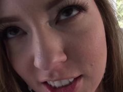 Brunette, College, Deepthroat, French, Kissing, Natural, Natural tits, Pov