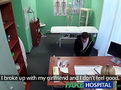 Sexy nurse in uniform gets nailed by patient in fake hospital