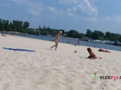 Adorable, Amateur, Plage, Nue, Nudiste, Public, Adolescente, Voyeur