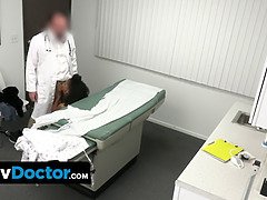Gorgeous ebony queen gets fully undressed and banged in the medics office during exam up